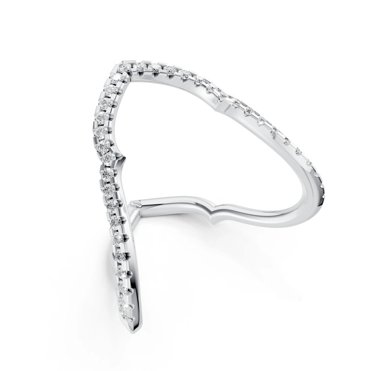 Open Heart Diamond Ring