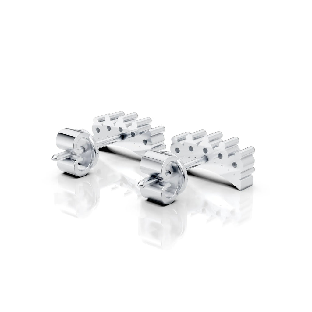 Curved Crown Stud Earrings (1 Pair)