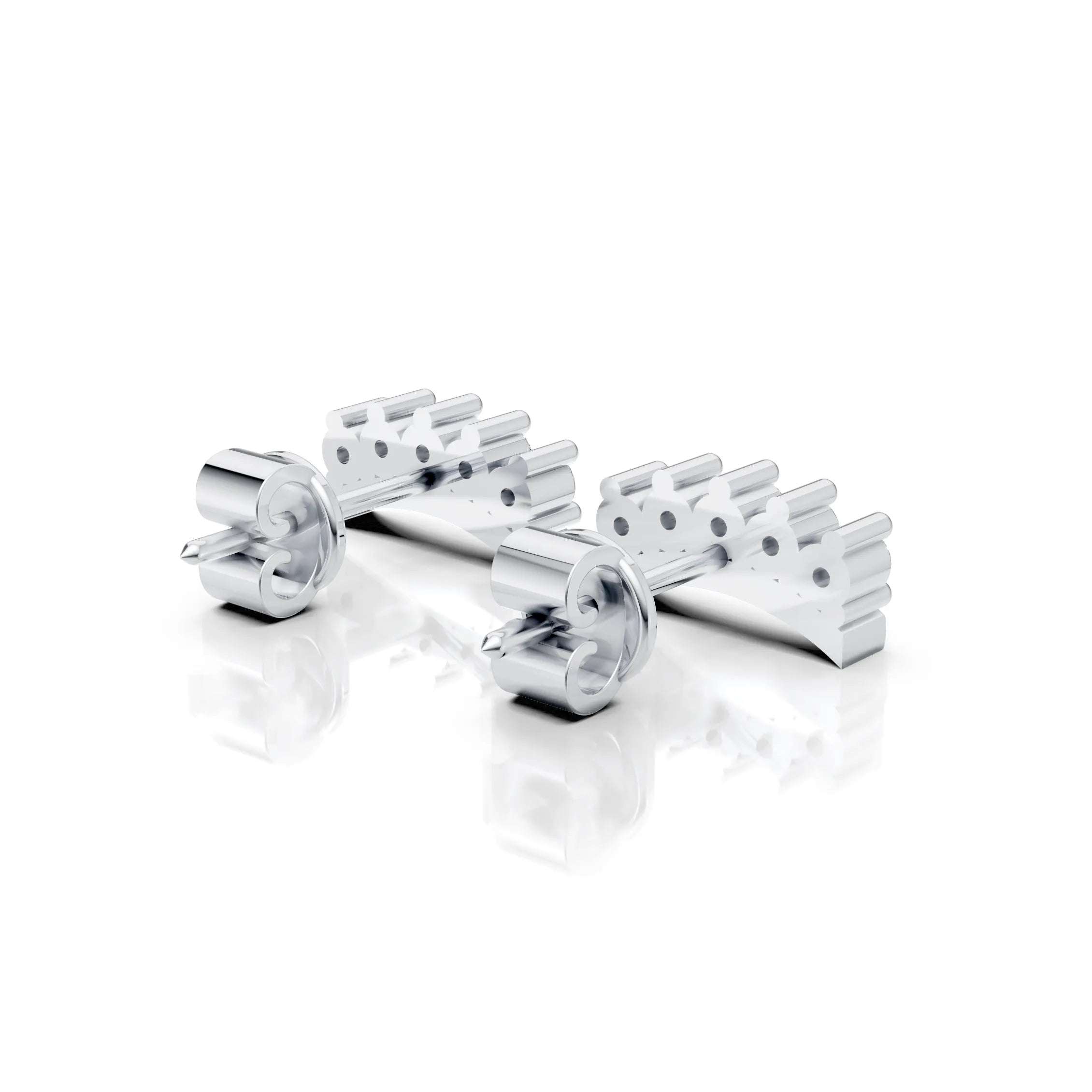 Curved Crown Stud Earrings (1 Pair)