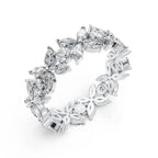 Floral Marquise & Round Diamond Eternity Band