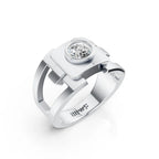 Modern Orbit Solitaire Men's Ring