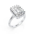 Crown Setting Emerald Solitaire Ring