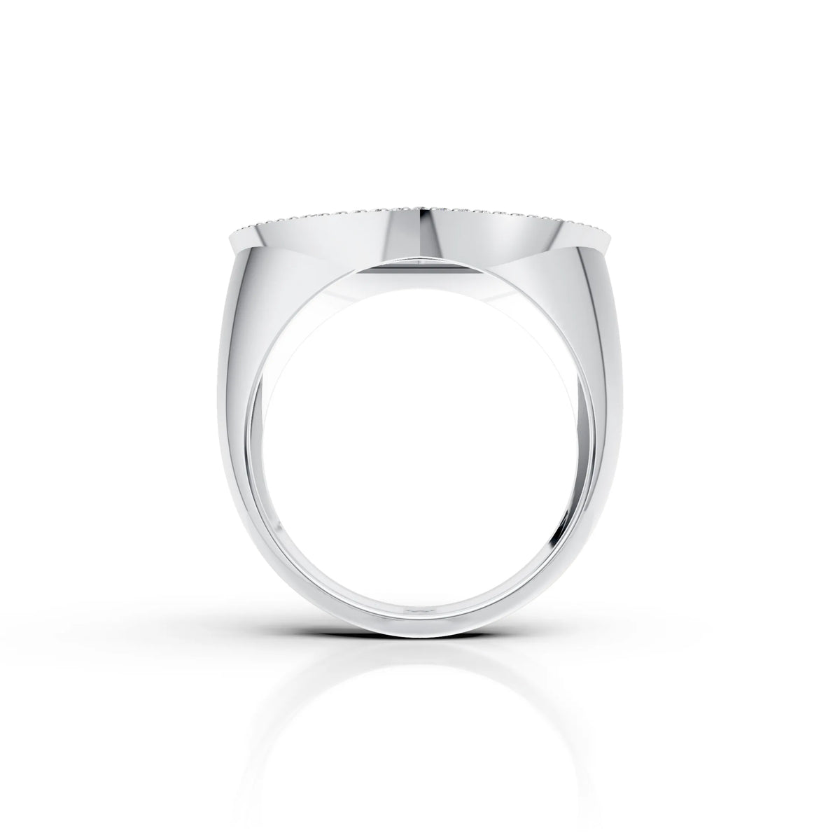 Majestic Horse Crest Diamond Signet Ring