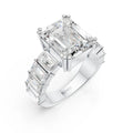 Emerald-Cut Ring with Baguette Accents