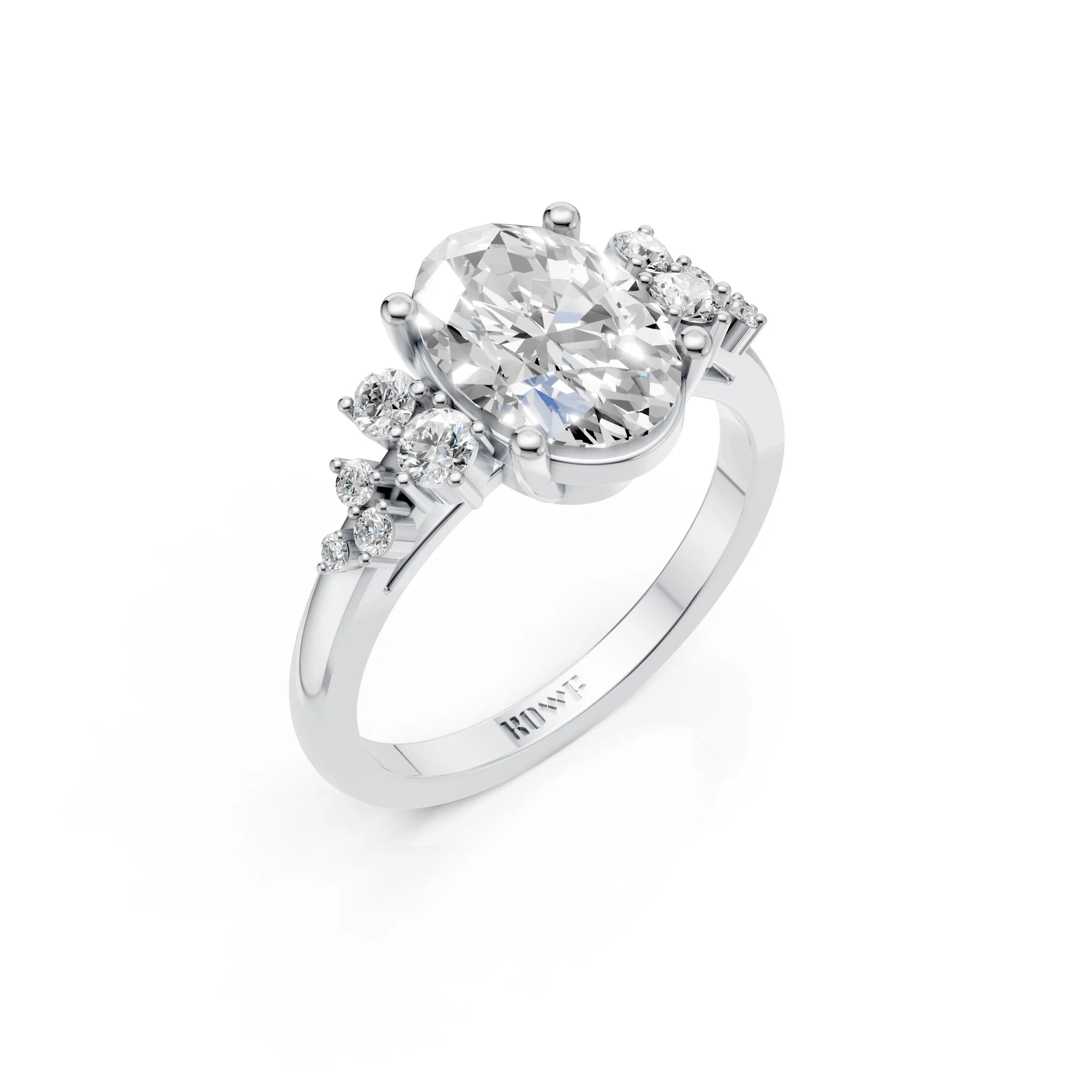 Oval Cluster Ring