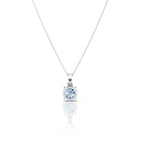 2 CT Blue Portuguese Cut Pendant With Chain