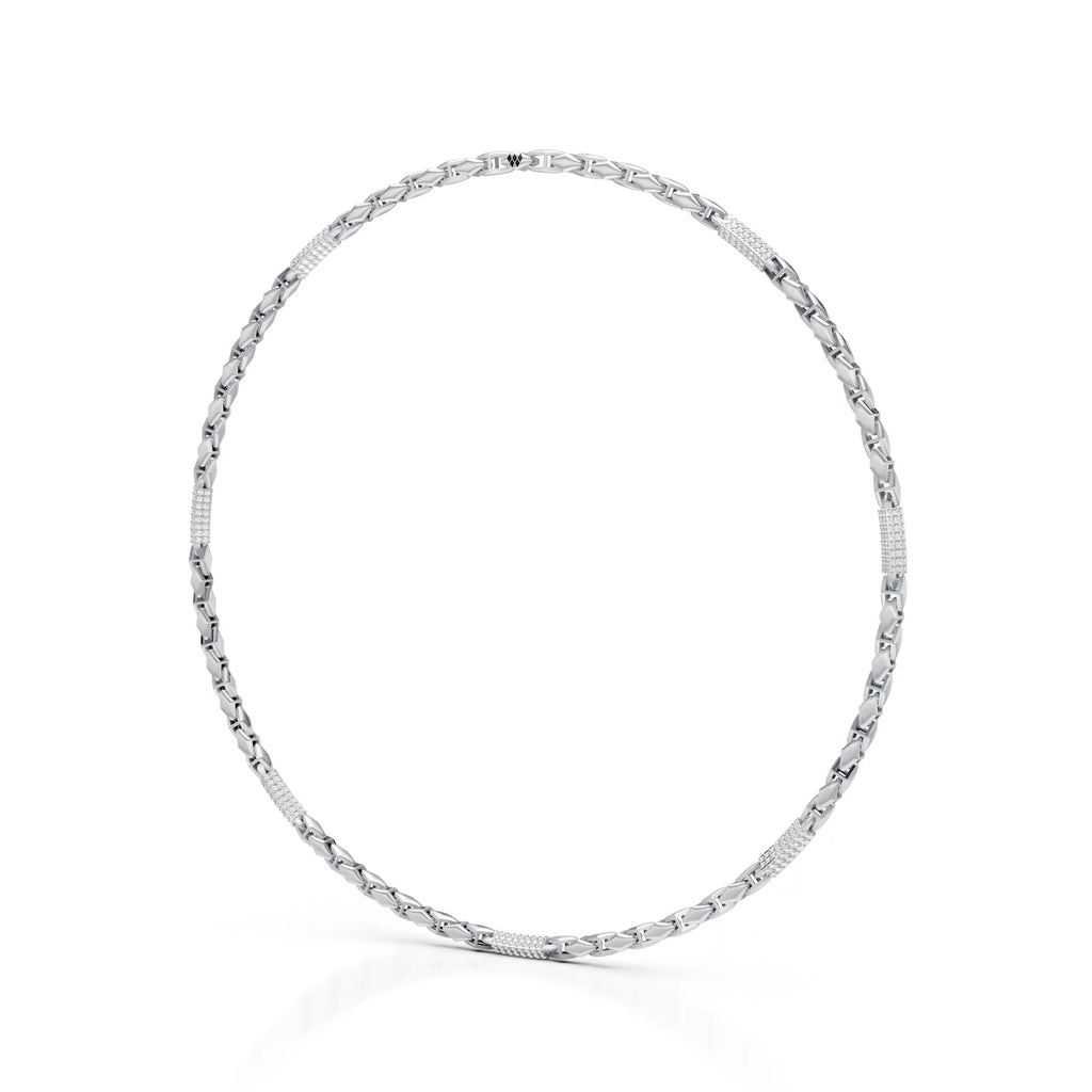 Diamond Station Chevron Link Chain
