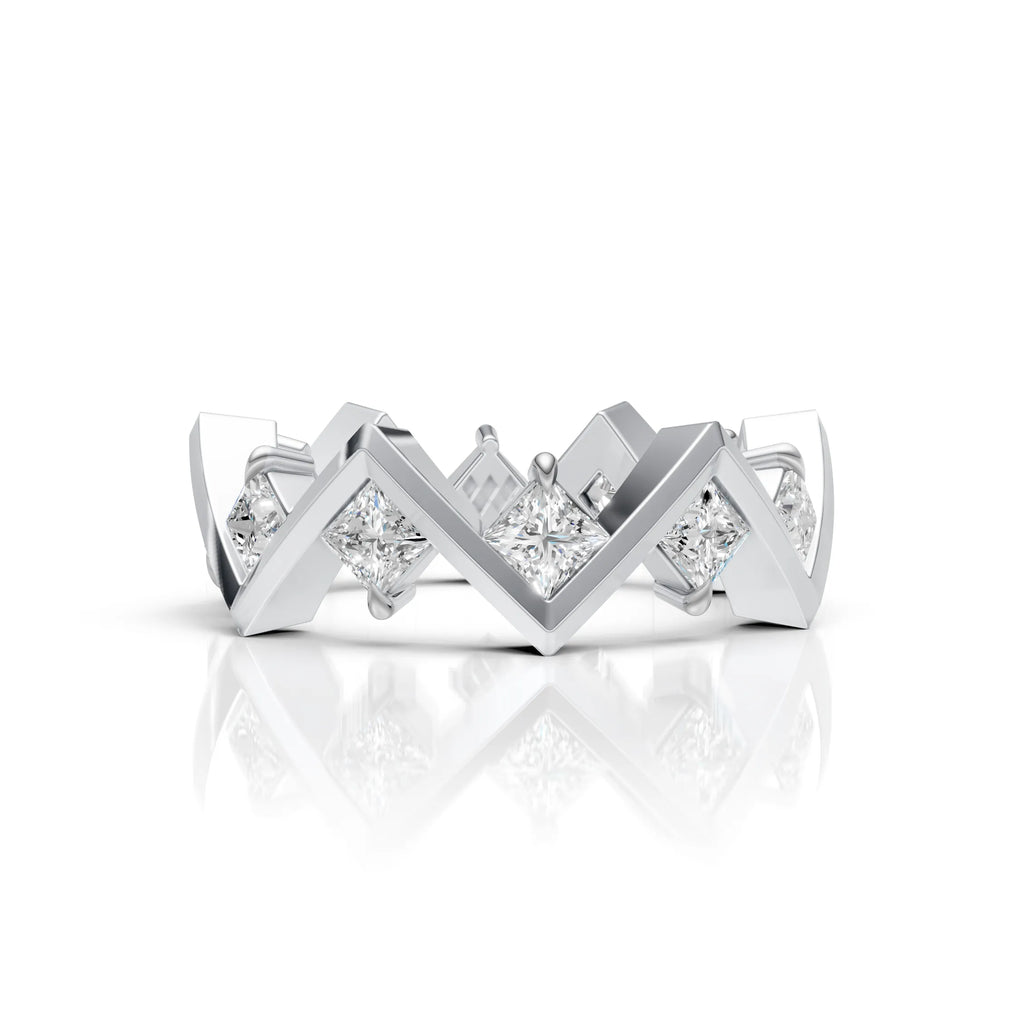 Princess Cut Diamond Geometric Eternity Ring