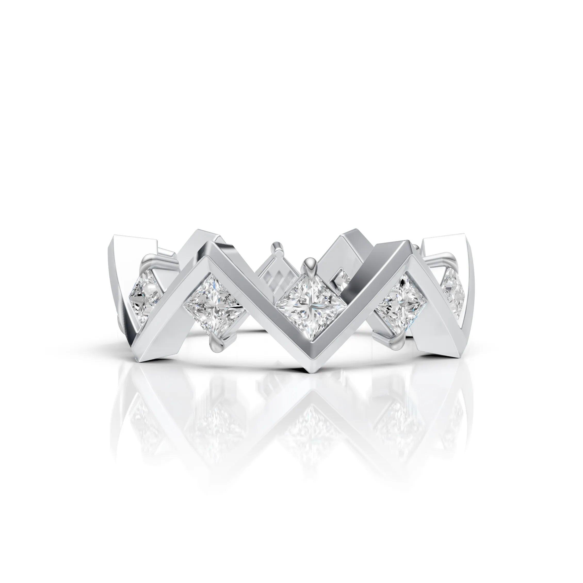 Princess Cut Diamond Geometric Eternity Ring