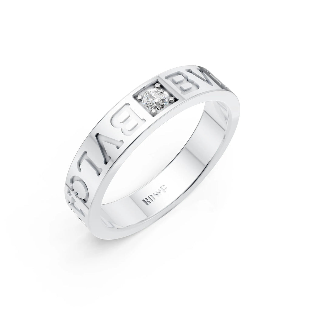 Custom Letter Diamond Ring