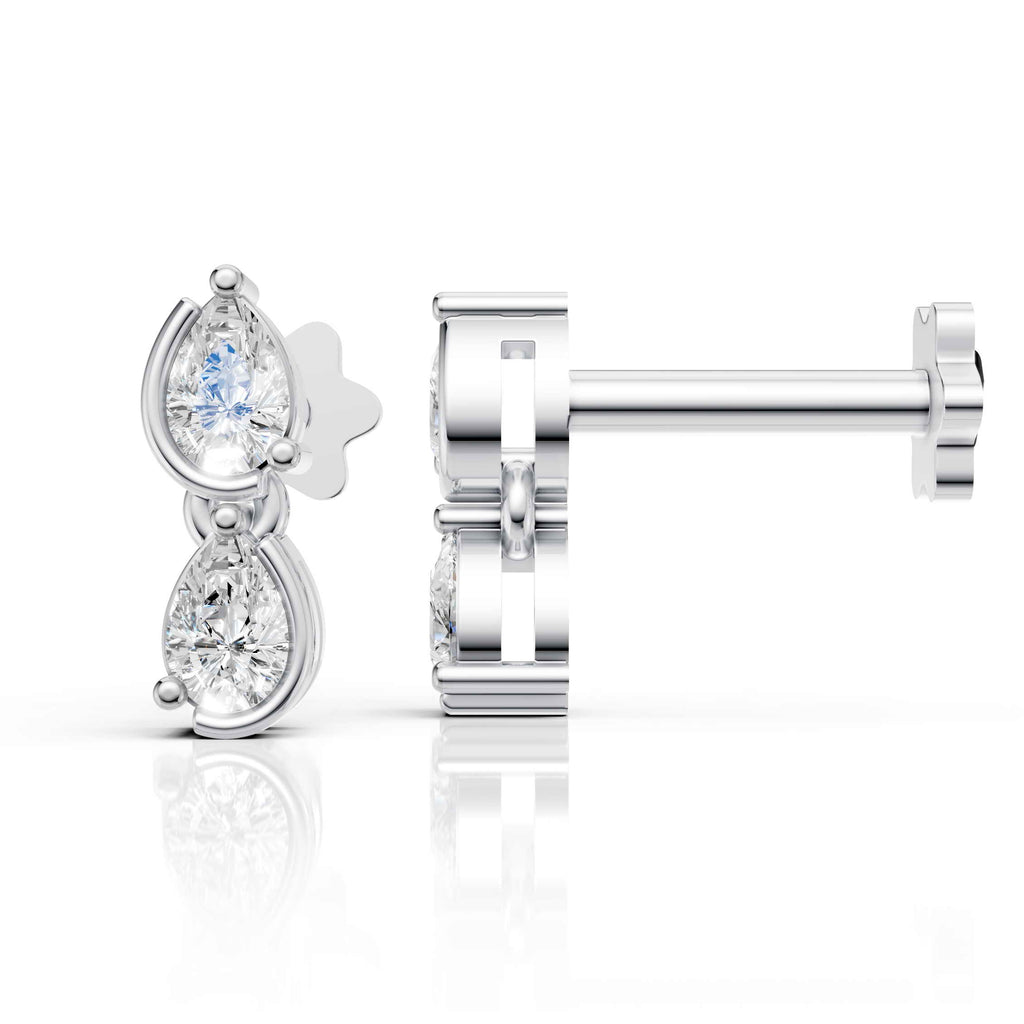 Pear Diamond Drop Earrings (1 Pair)
