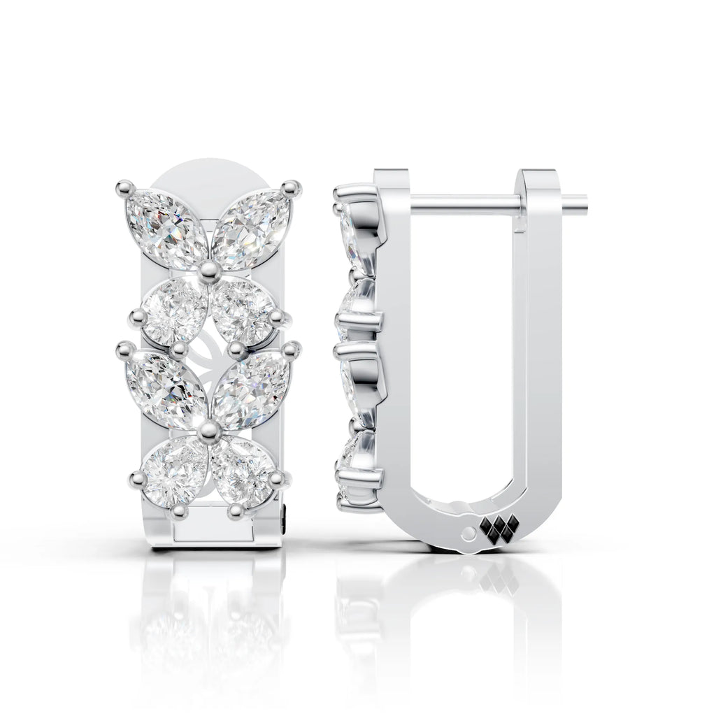 Diamond Blossom Hoops (1 Pair)