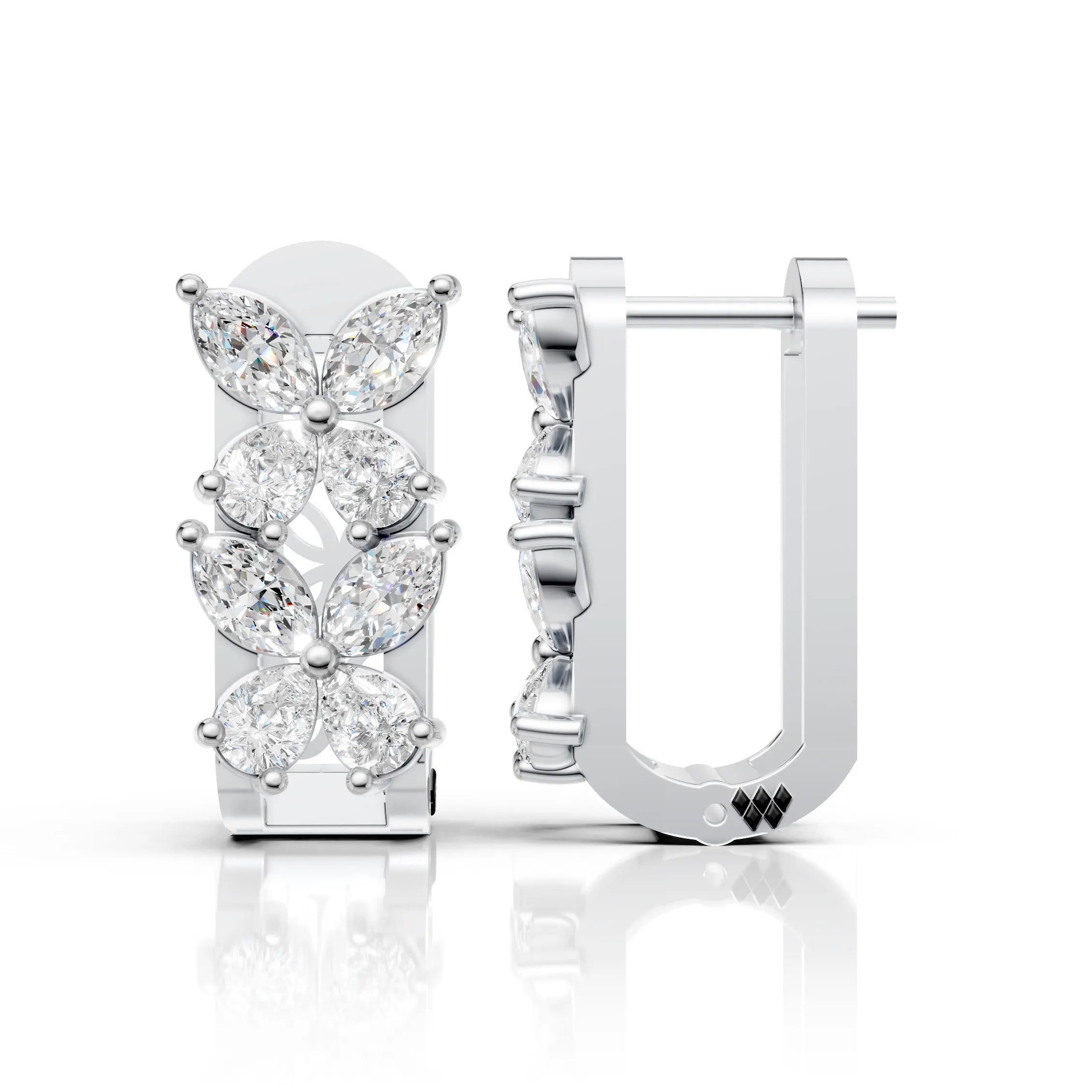 Diamond Blossom Hoops (1 Pair)