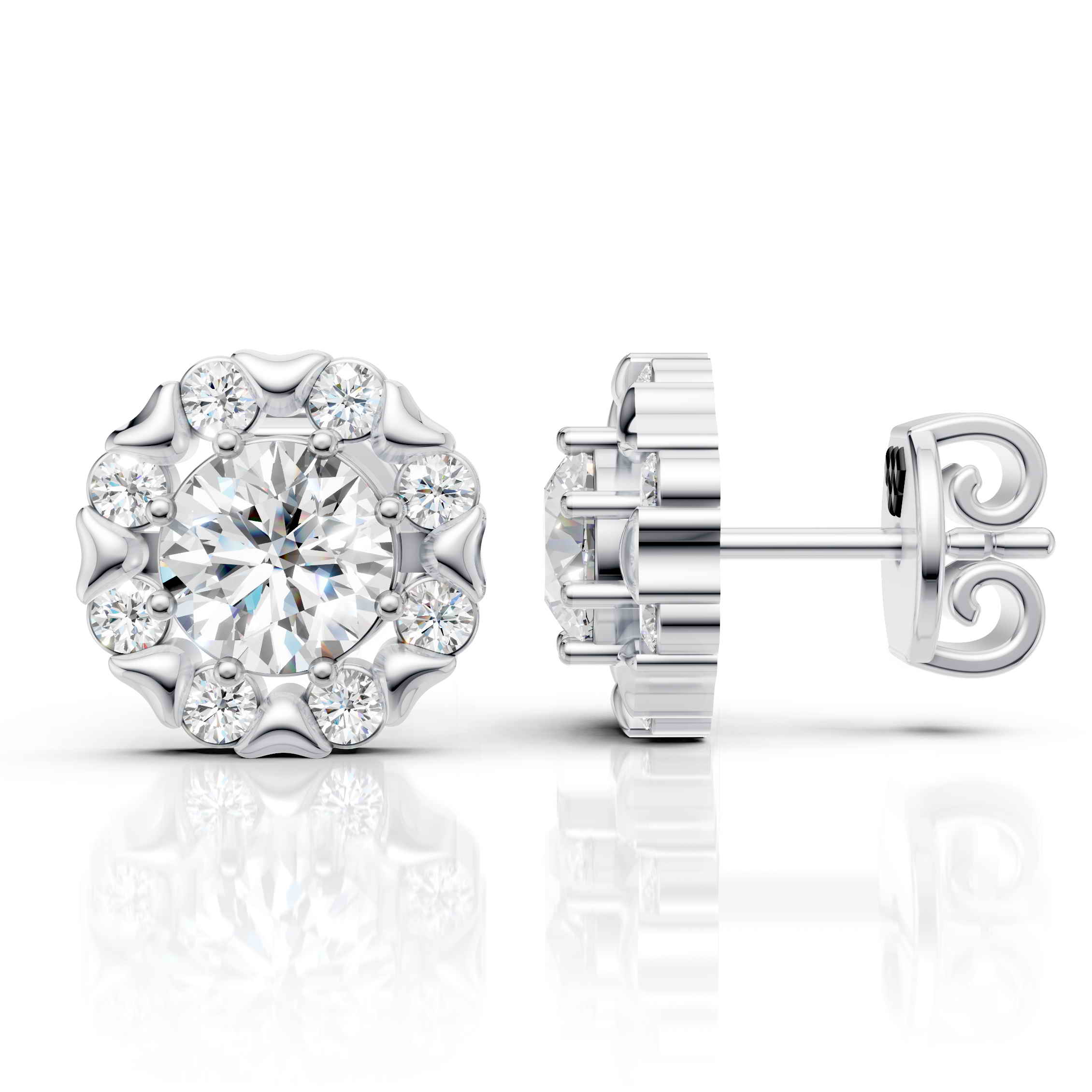 Snow Blossom Diamond Earrings (1 Pair)