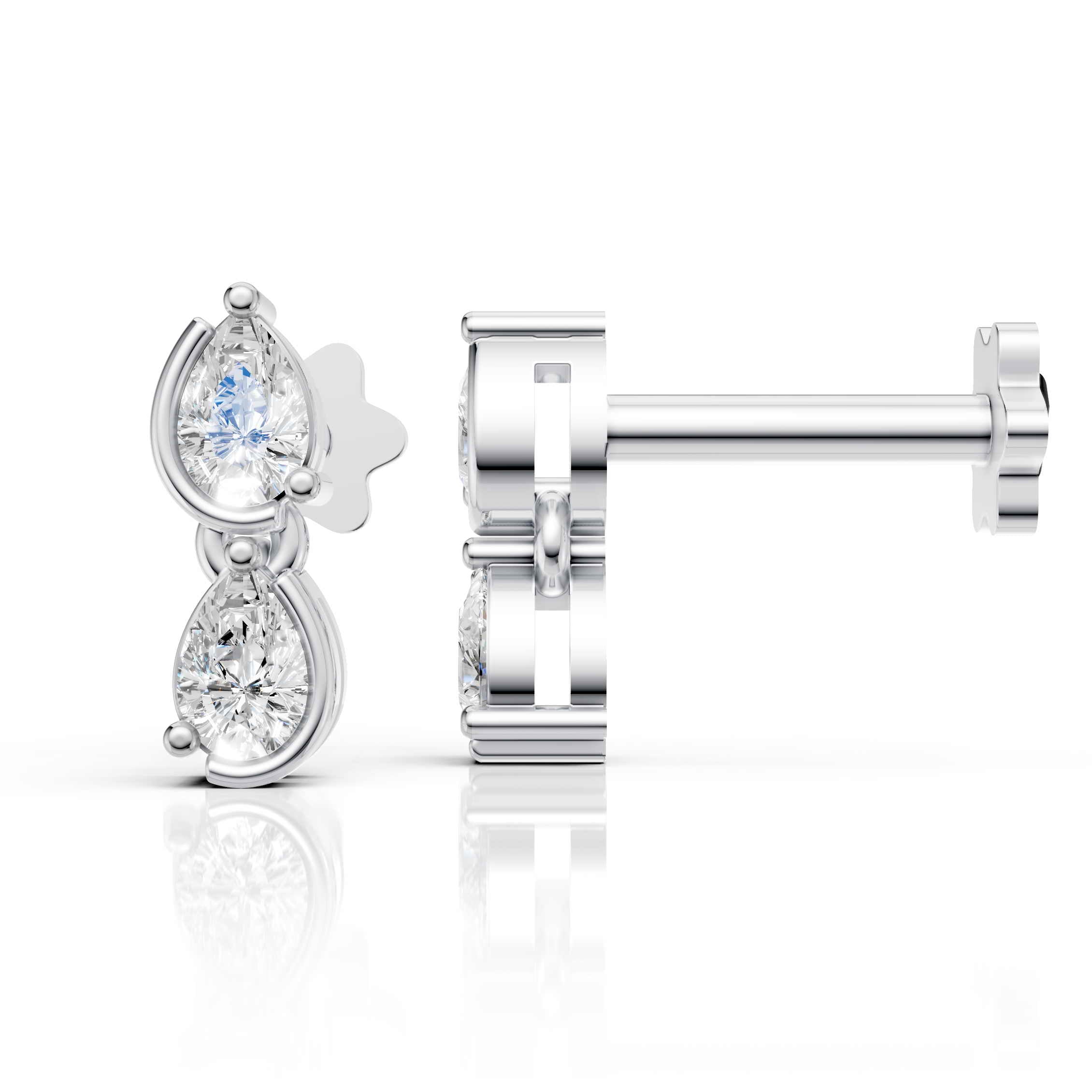 Pear Diamond Drop Earrings (1 Pair)