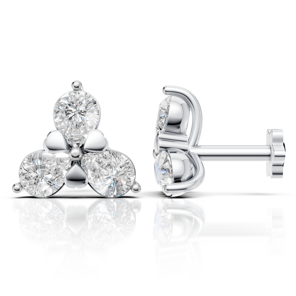 Pear Cut Floral Earrings (1 Pair)