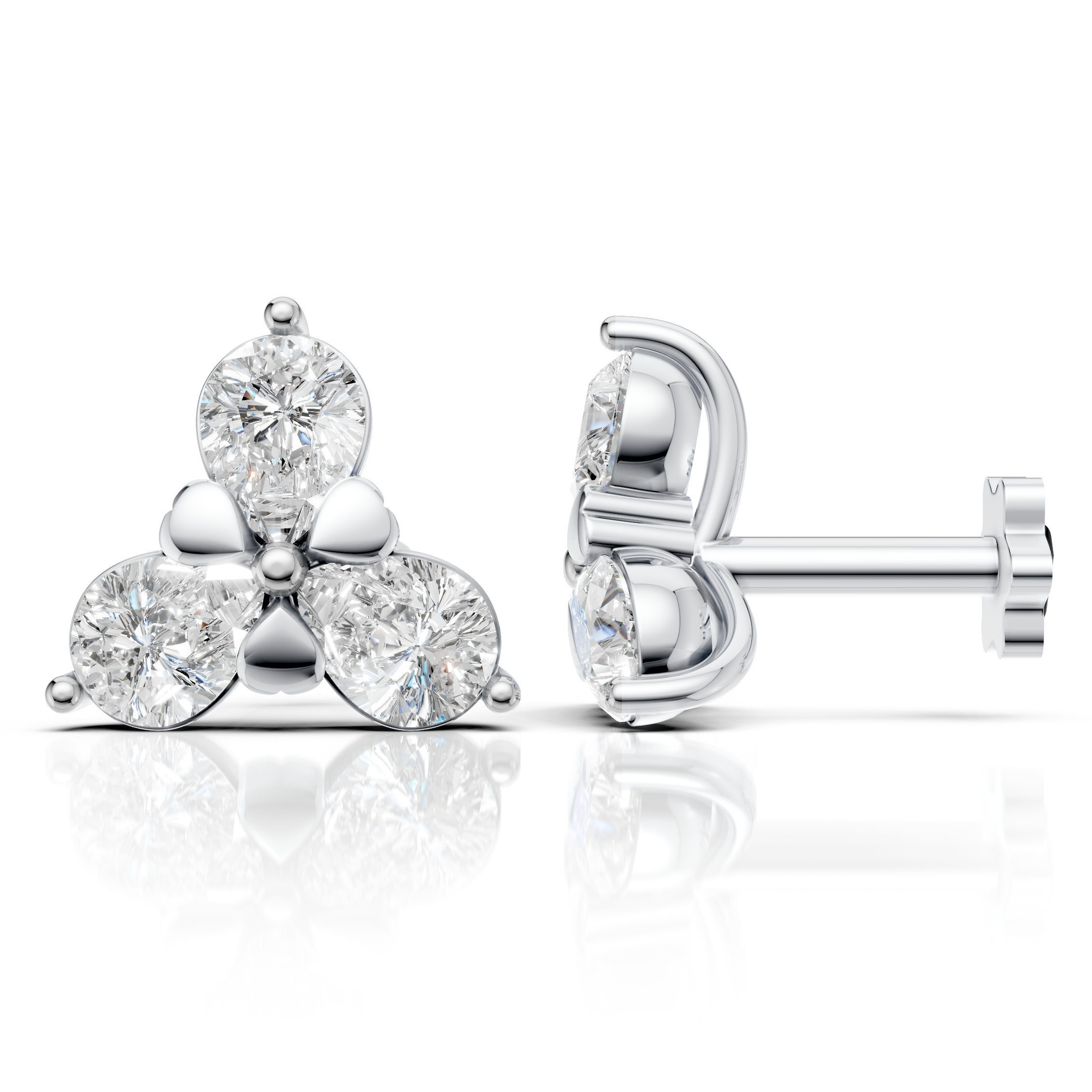 Pear Cut Floral Earrings (1 Pair)