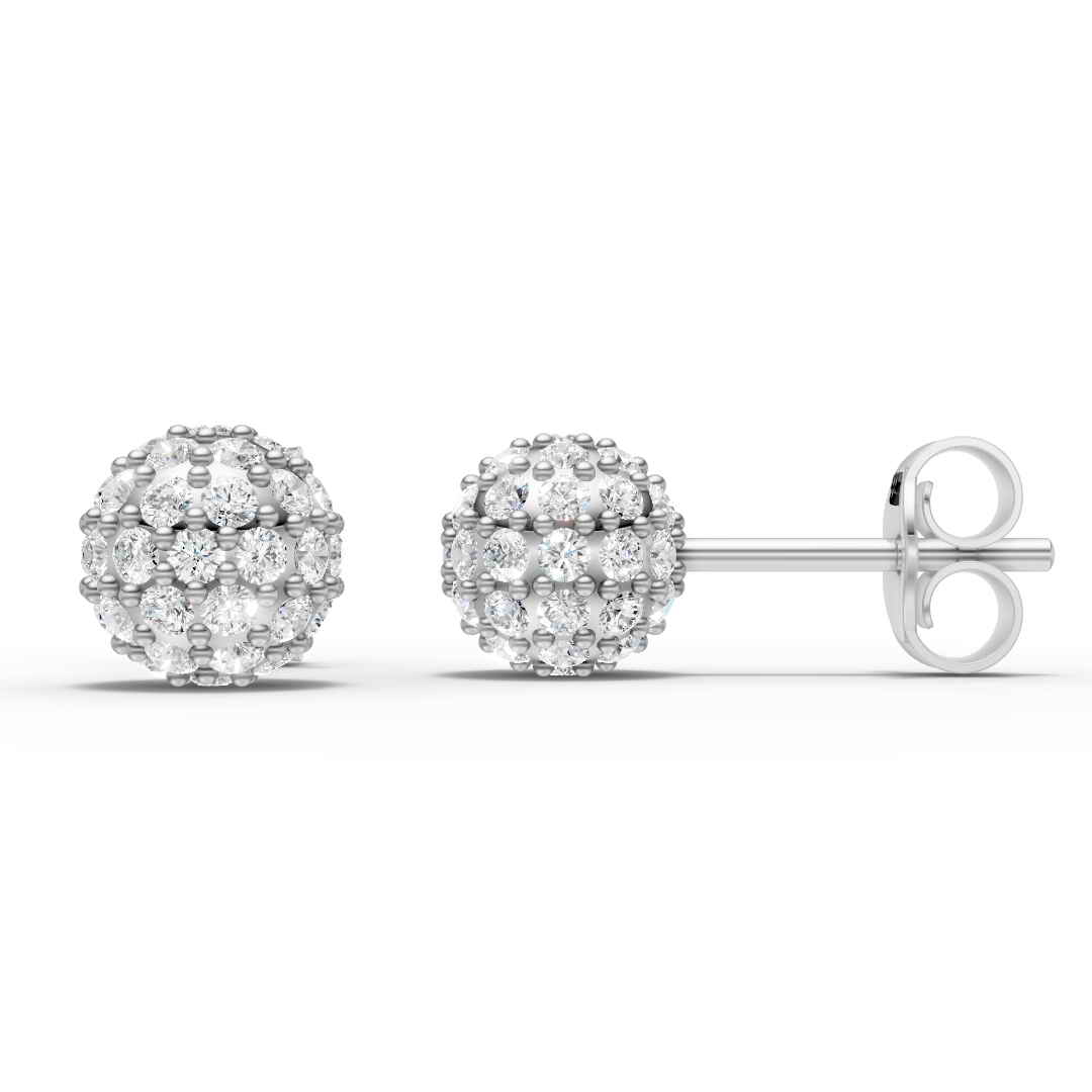 Round Cluster Ball Earring (1 Pair)