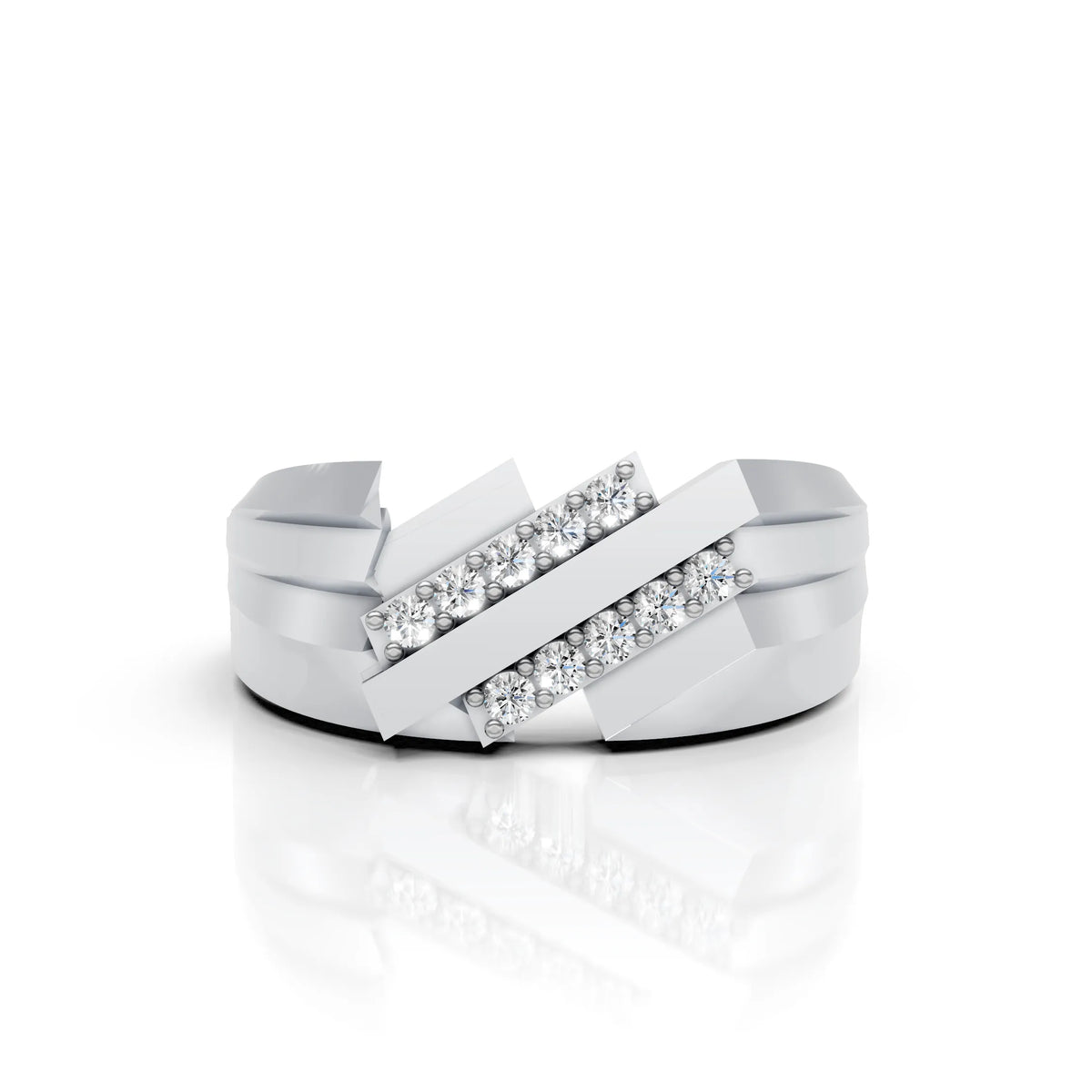 Crossline Diamond Band