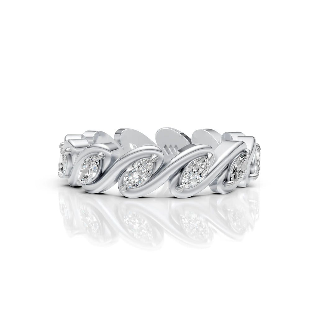 Marquise Diamond Twist Eternity Band Ring