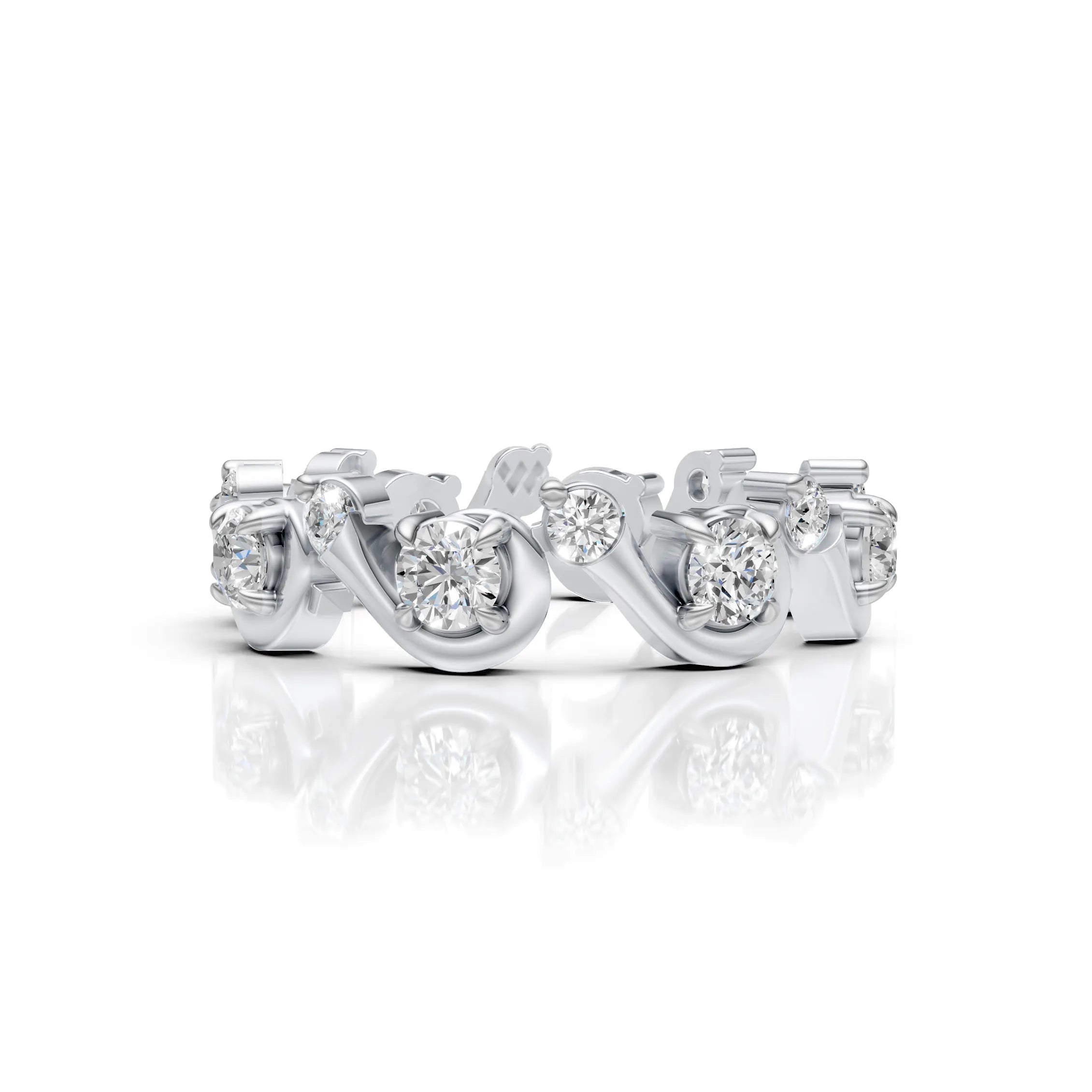 Diamond Swirl Eternity Band Ring