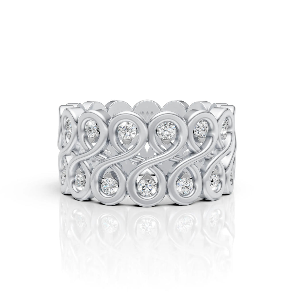 Diamond Infinity Wide Band Ring