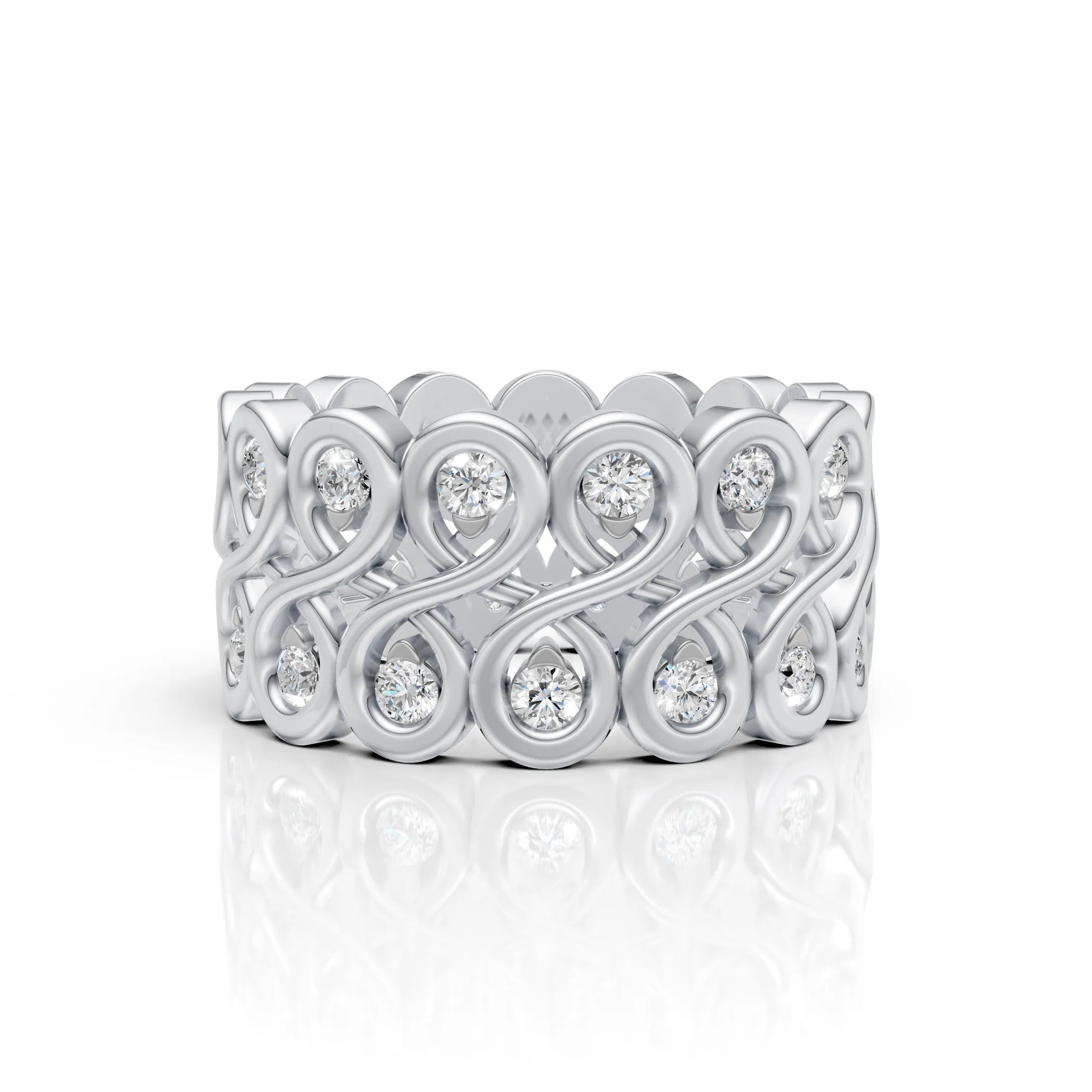 Diamond Infinity Wide Band Ring