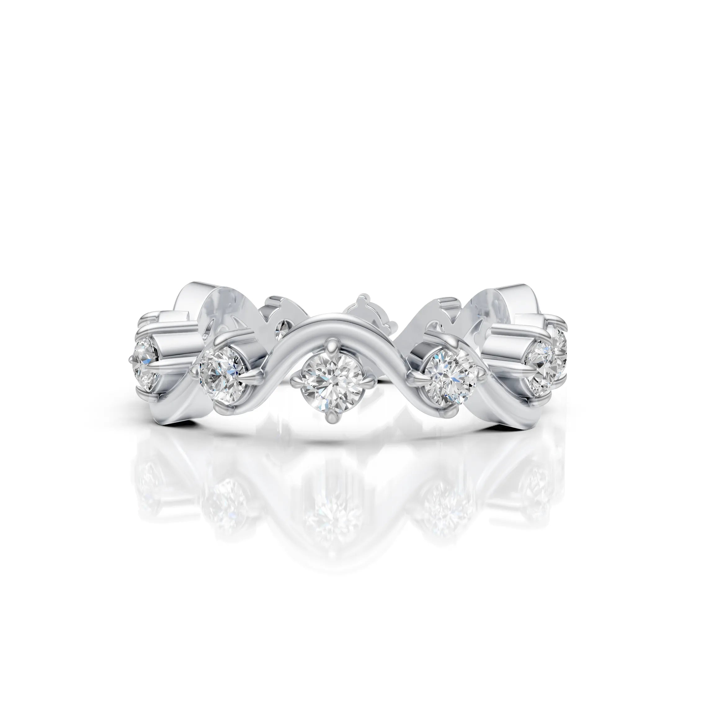 Diamond Wave Eternity Band Ring