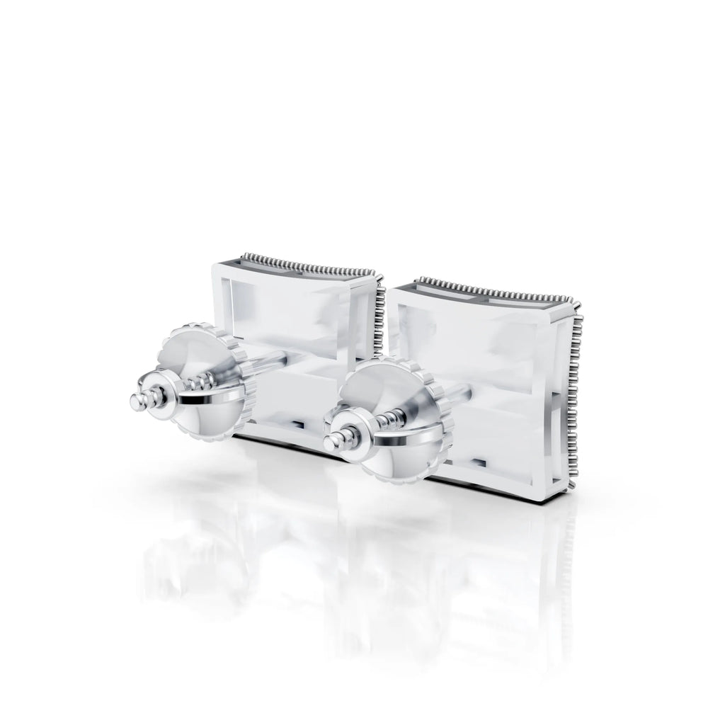 Diamond Grid Square Earrings