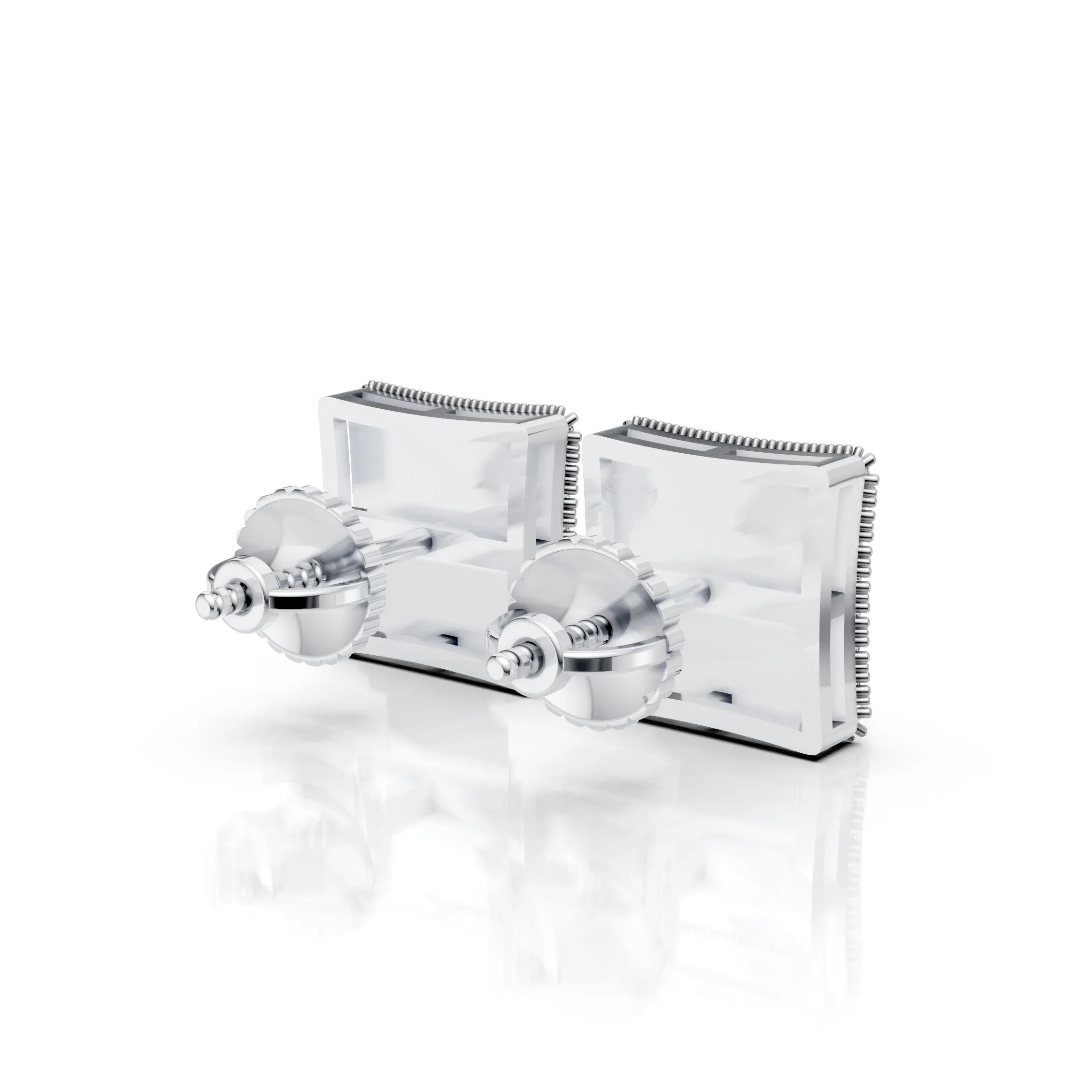 Diamond Grid Square Earrings