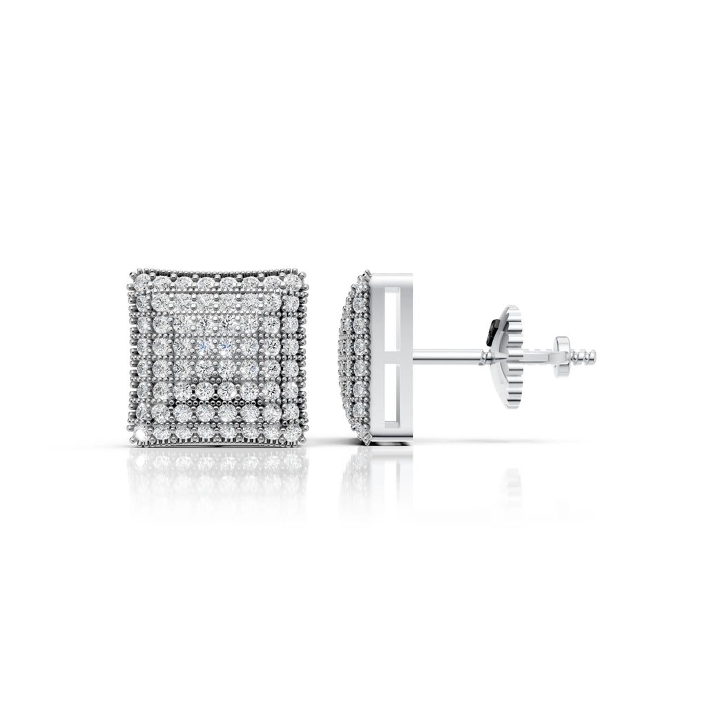 Diamond Grid Square Earrings