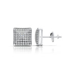 Diamond Grid Square Earrings