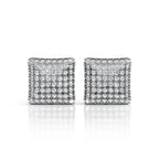 Diamond Grid Square Earrings
