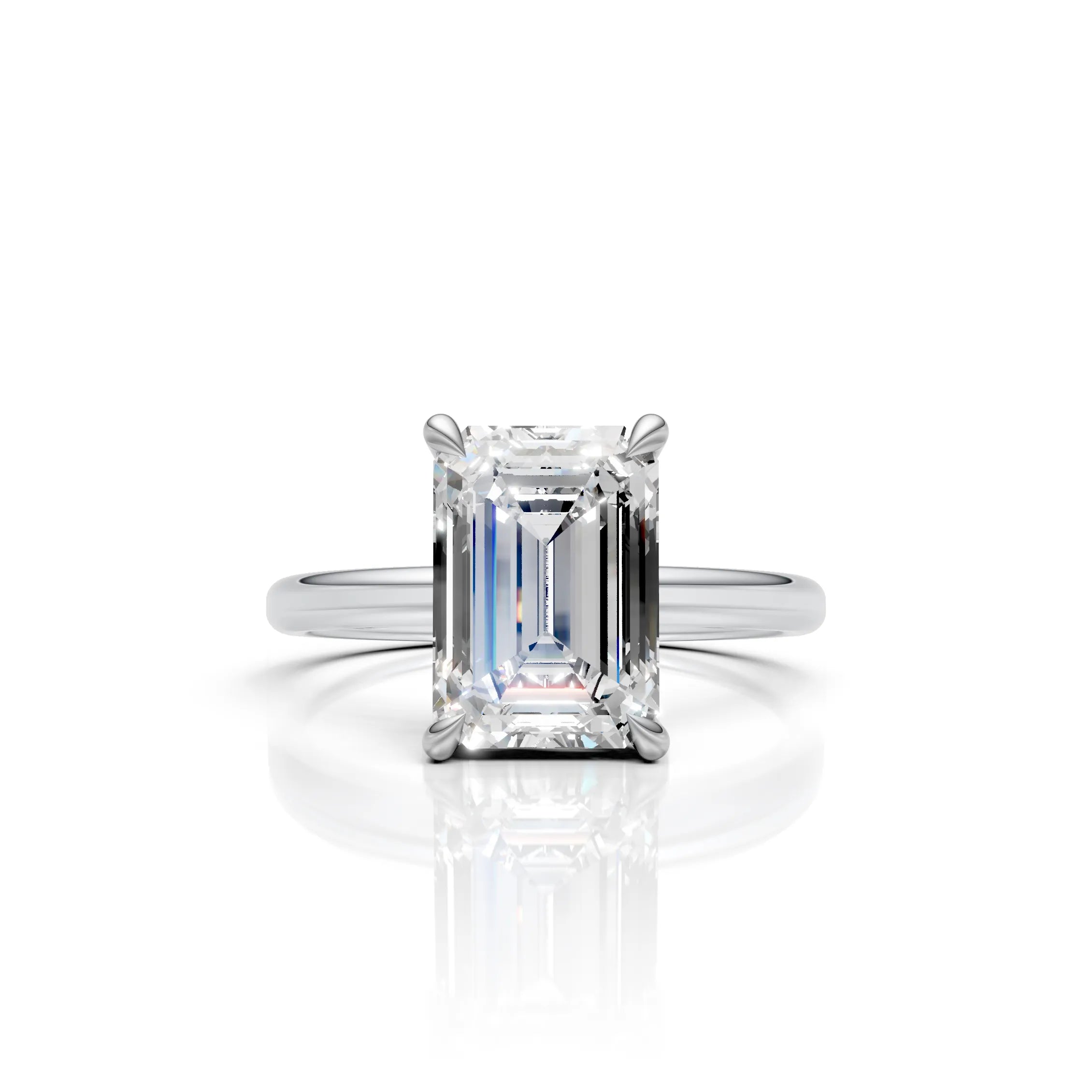Emerald Cut Solitaire Diamond Ring