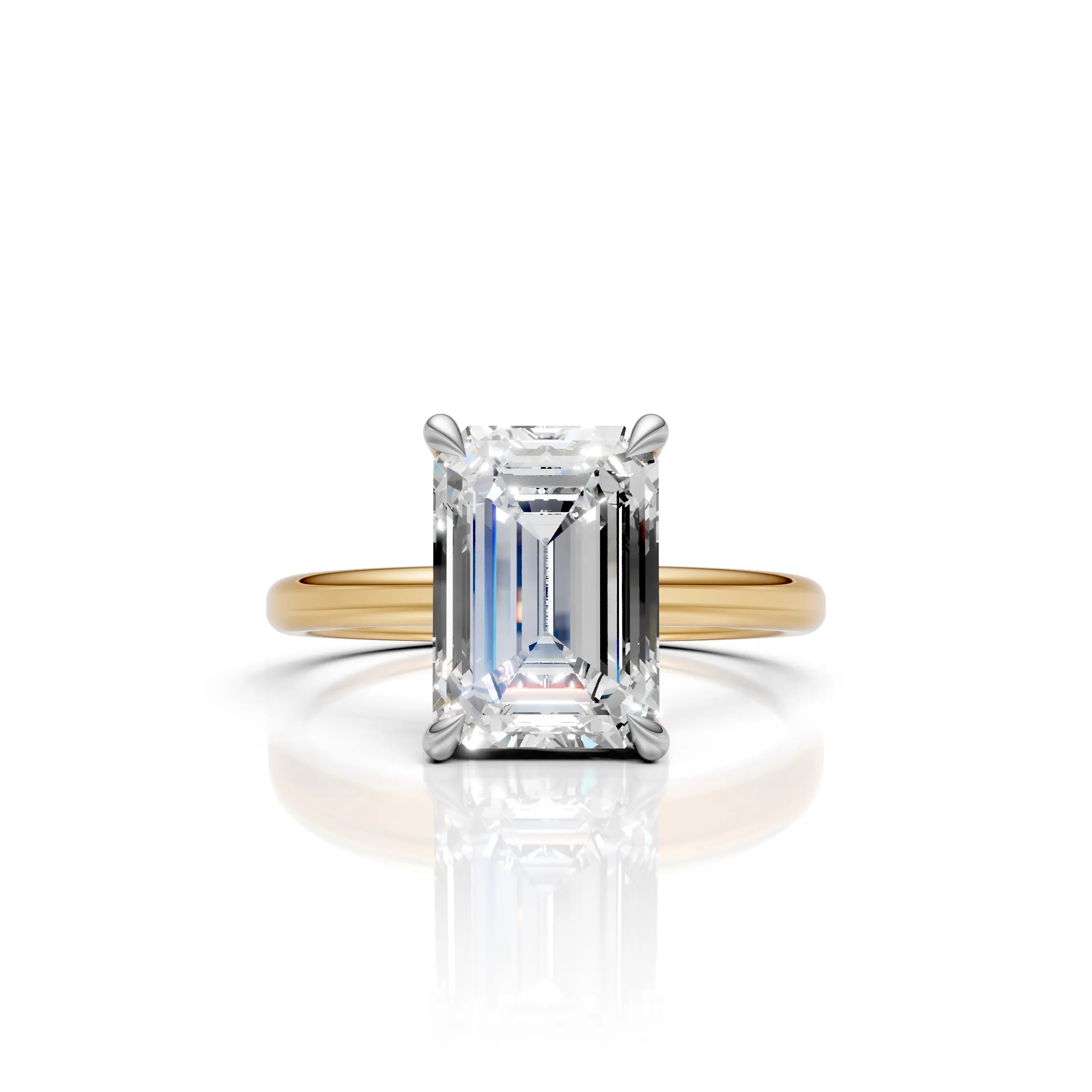 Emerald Cut Solitaire Diamond Ring