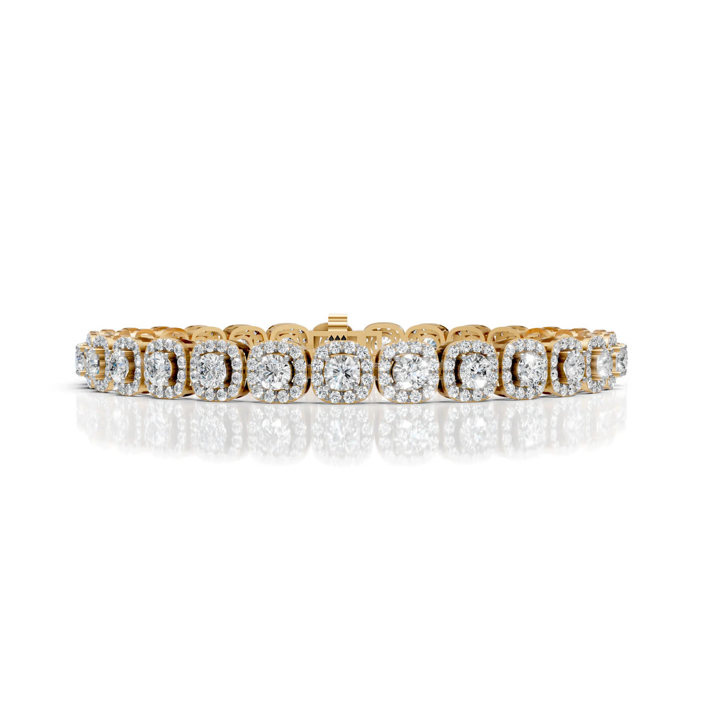 Round Halo Diamond Tennis Bracelet