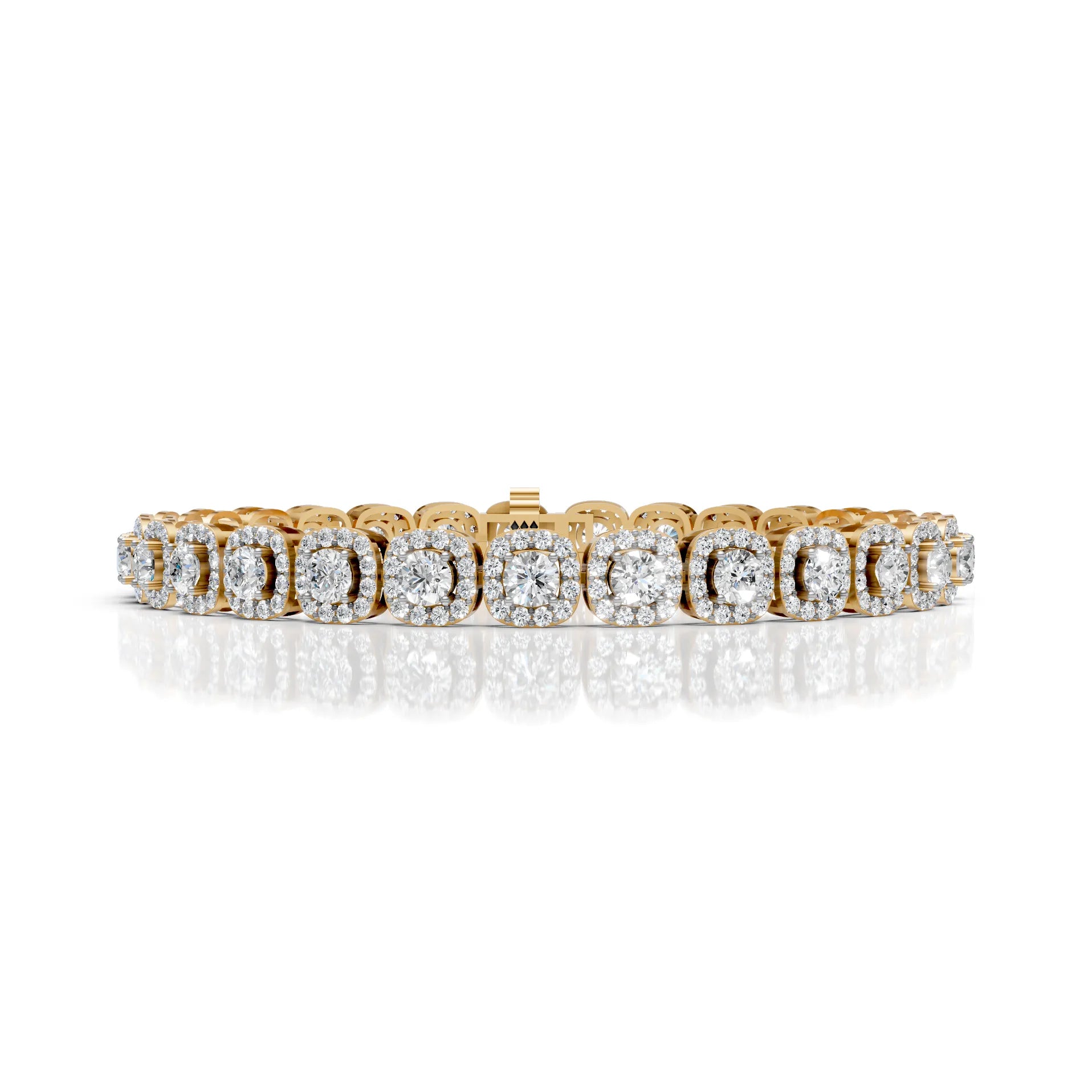 Round Halo Diamond Tennis Bracelet