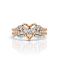 Two-Tone Infinity Heart Diamond Ring
