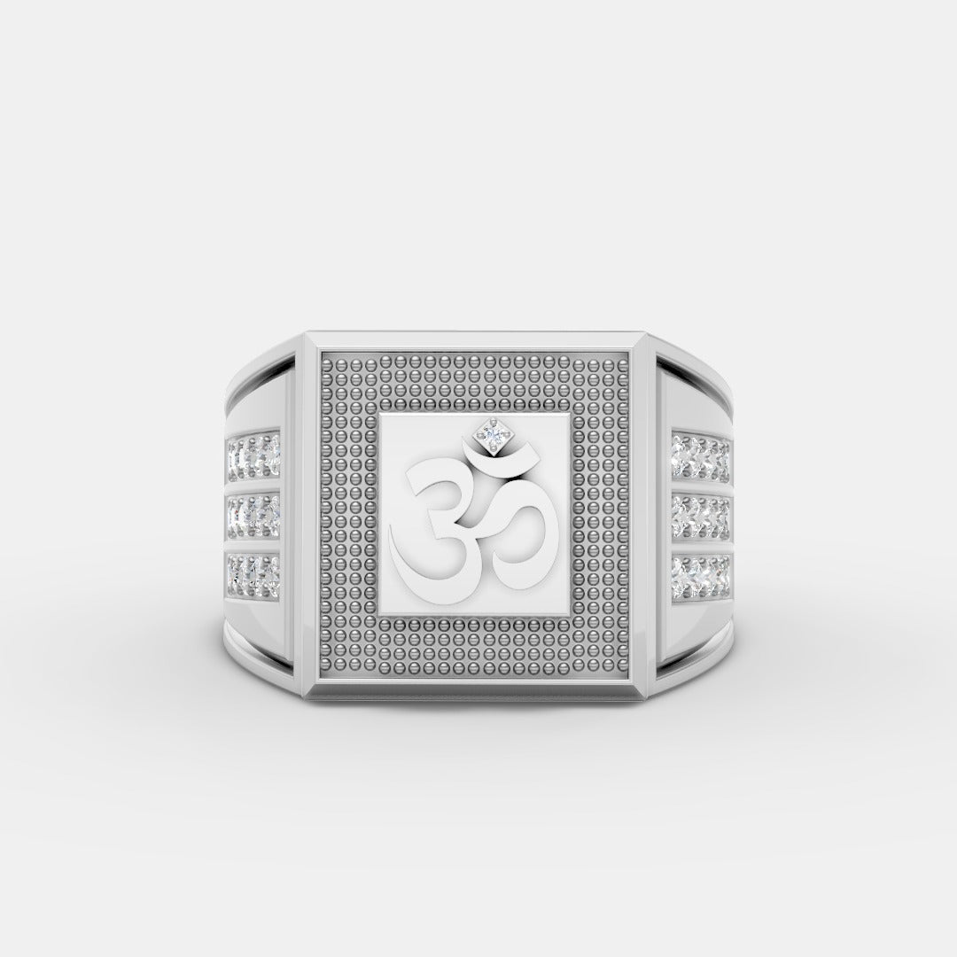 Om Engraved Statement Ring Accents – Spiritual Power Meets Bold Style