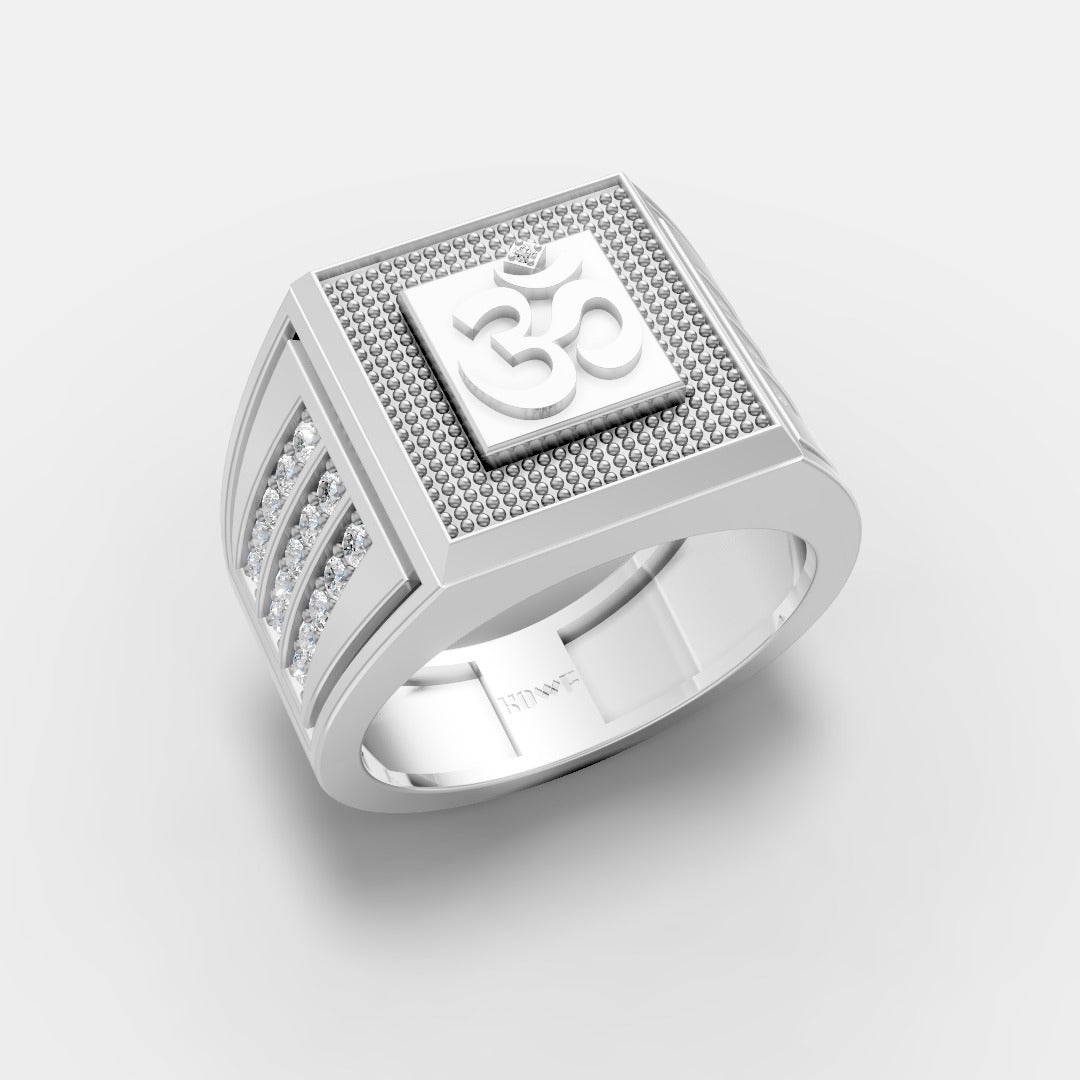 Om Engraved Statement Ring Accents – Spiritual Power Meets Bold Style