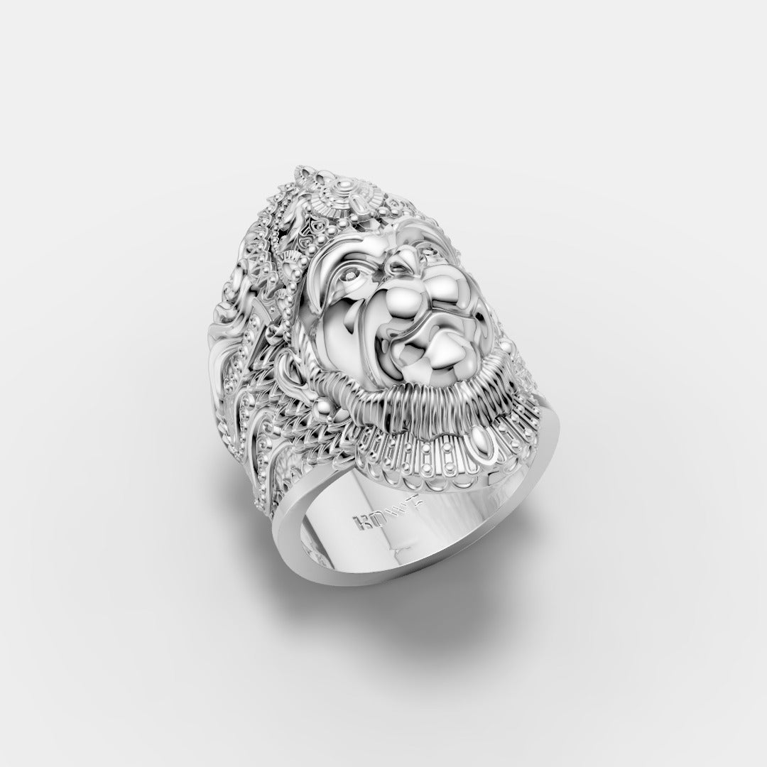 Antique Finish Hanuman Ring With “राम” Engraving