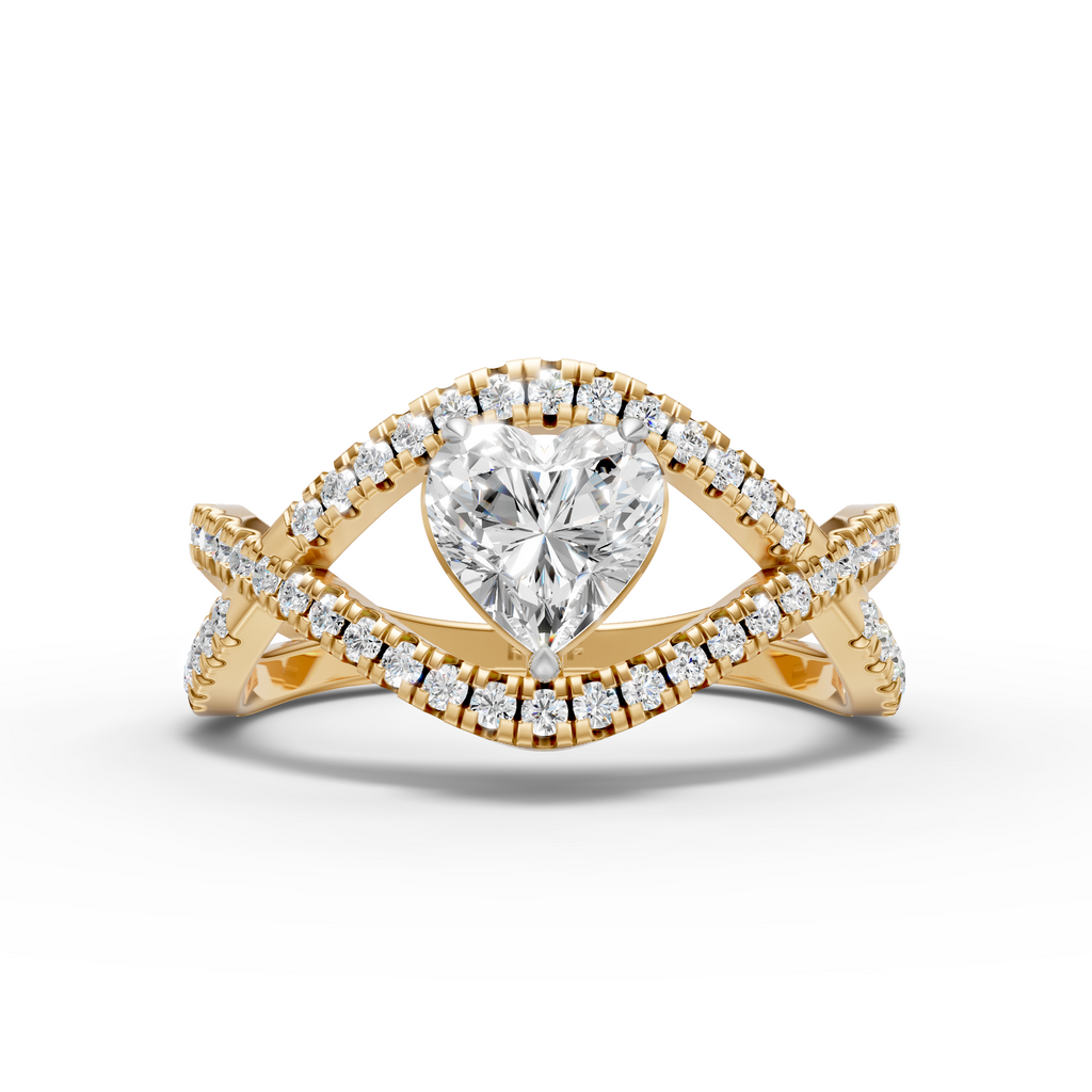 White Heart Diamond Ring