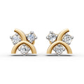 Curved Arc Cluster Stud Earrings (1 Pair)