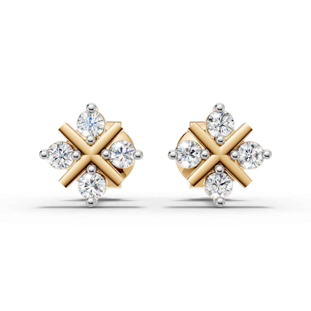 Sparkling Cross Cluster Stud Earrings (1 Pair)