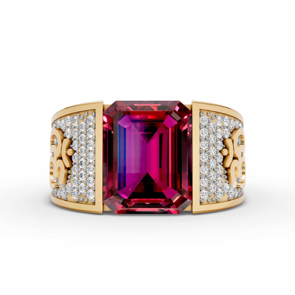 Red Stone With Om Ring