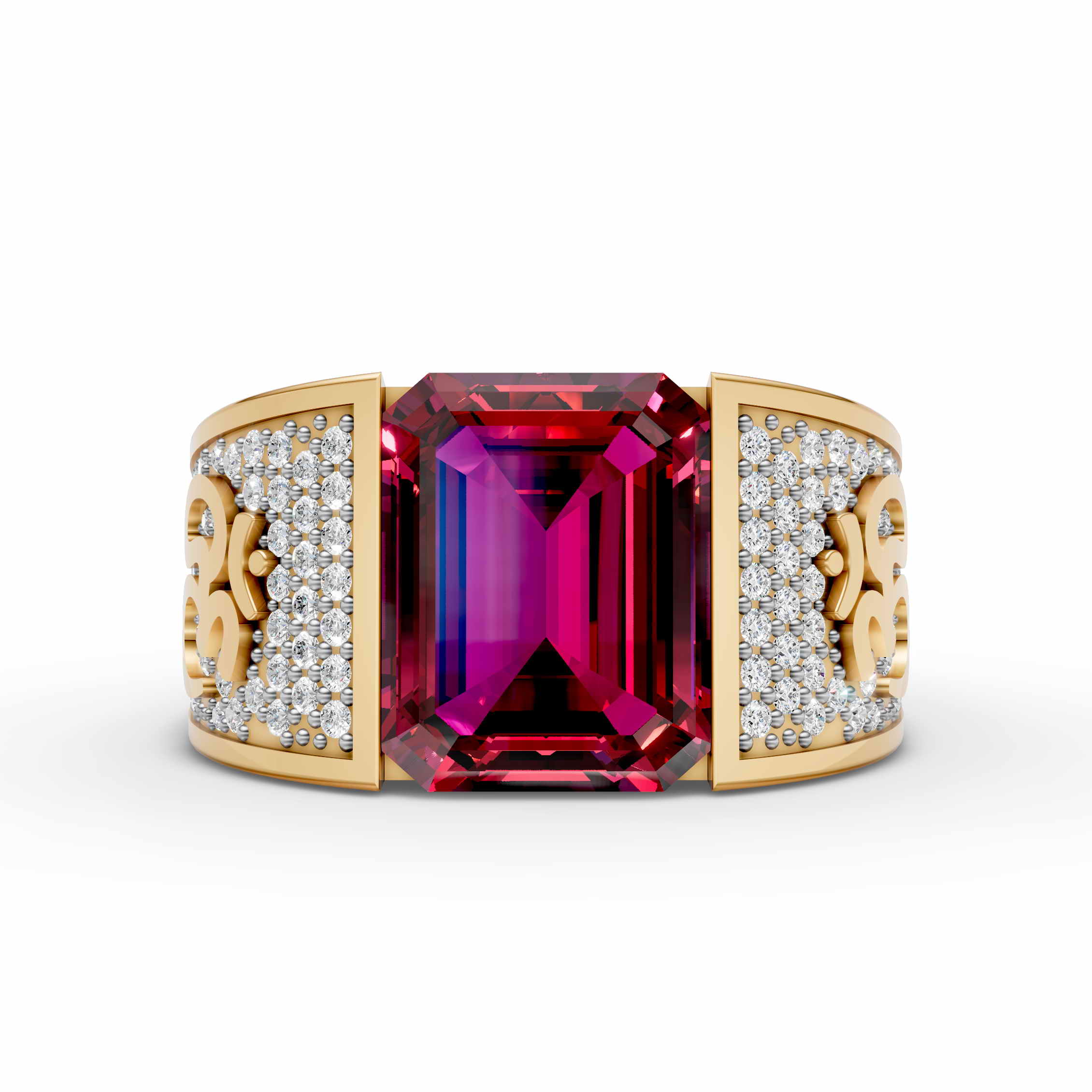 Red Stone With Om Ring
