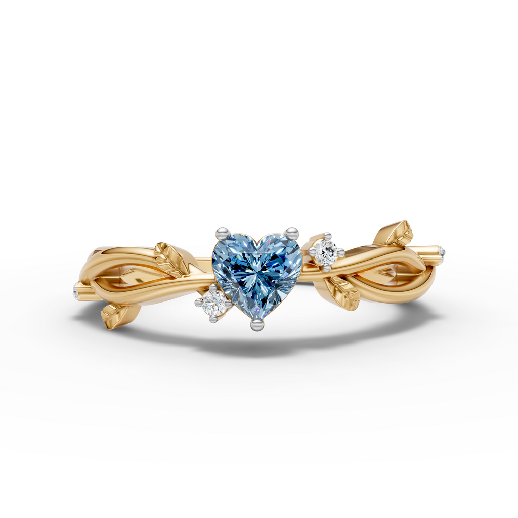 Blue Heart Solitaire Ring