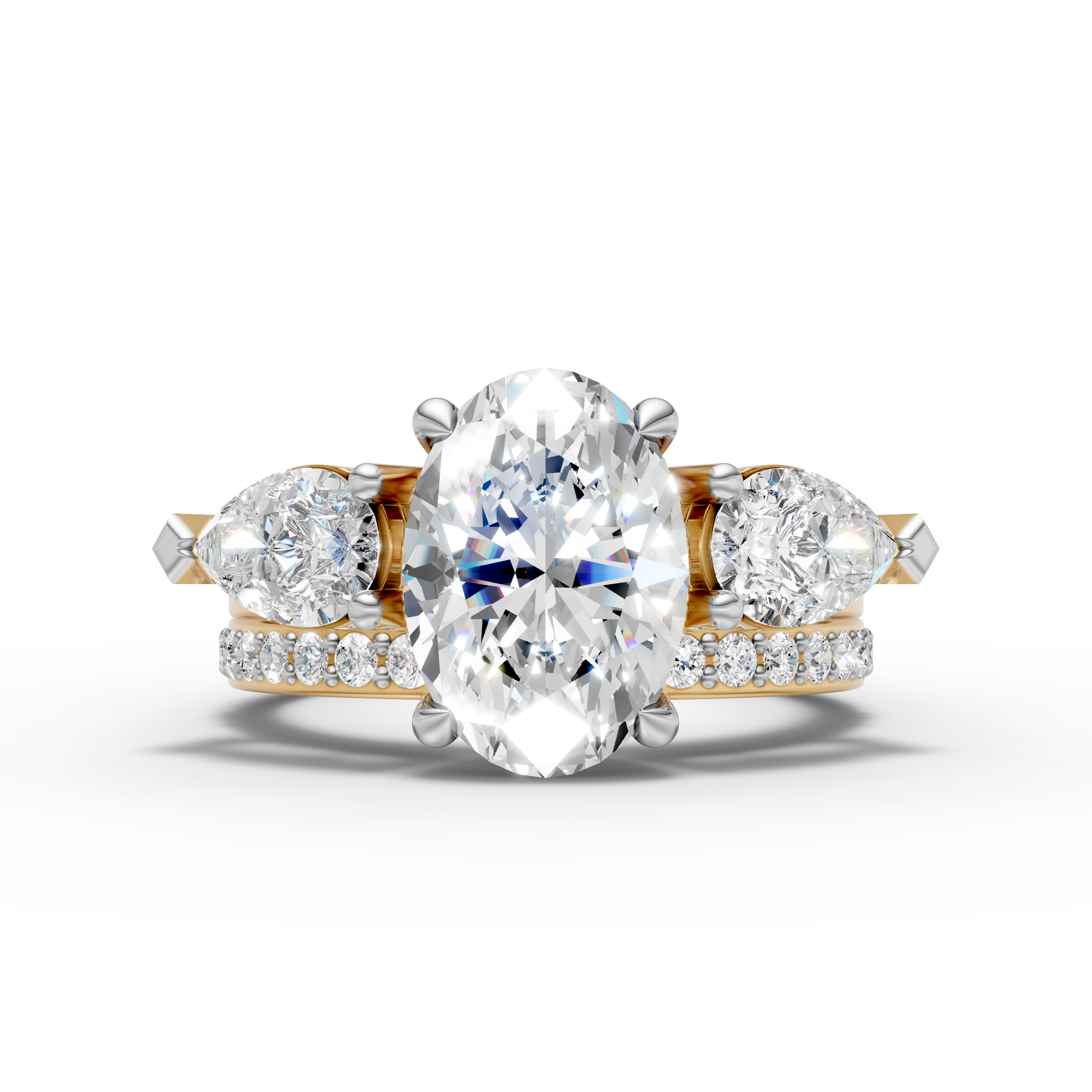 Oval & Pear Diamond 2-in-1 Ring