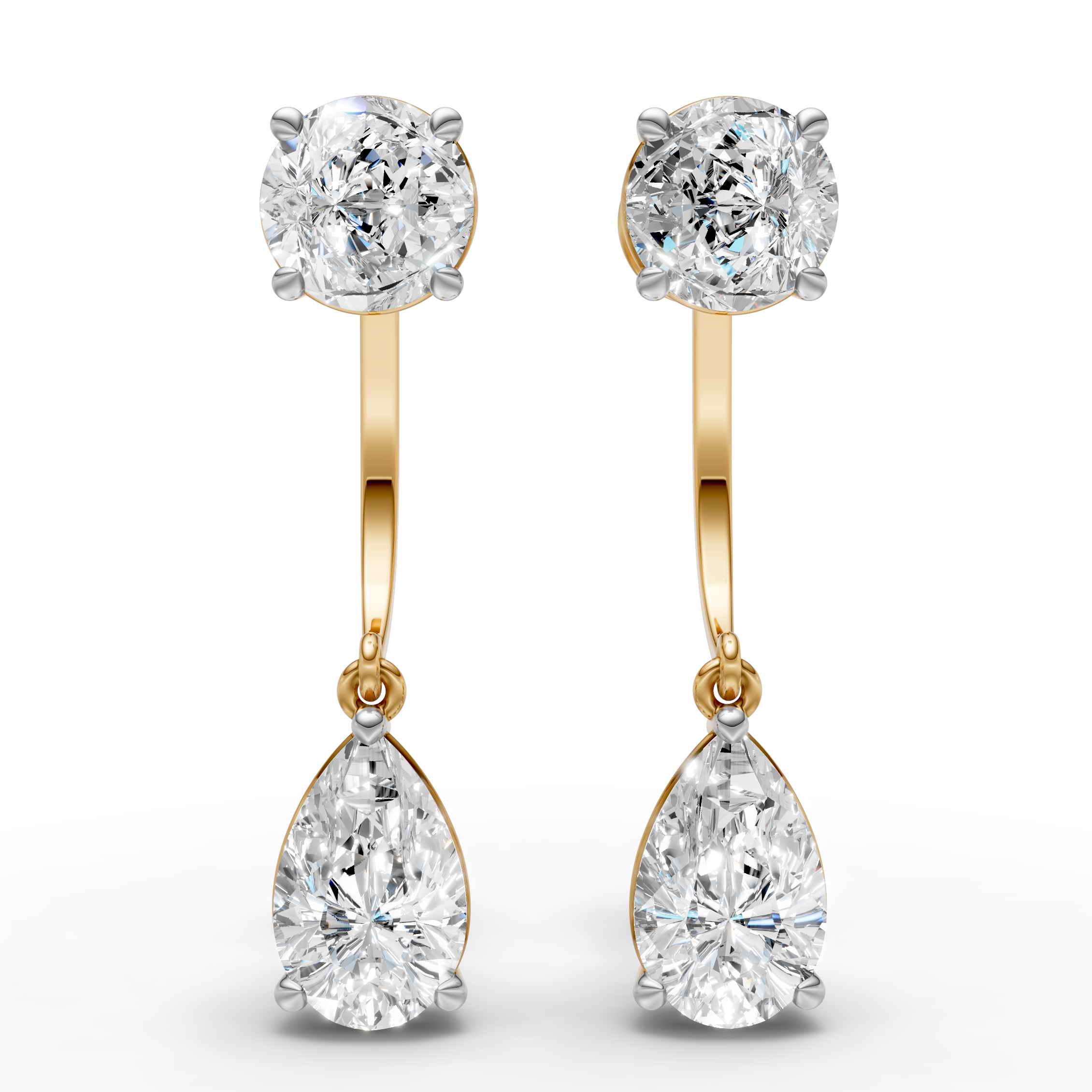 Round & Pear Drop Earring (1 Pair)