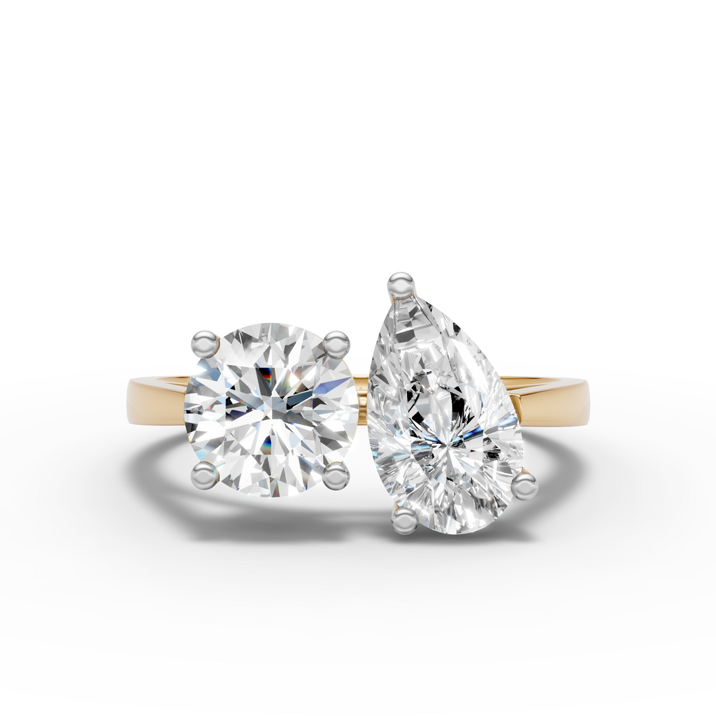 Dual-Stone Ring – Pear & Round Cut